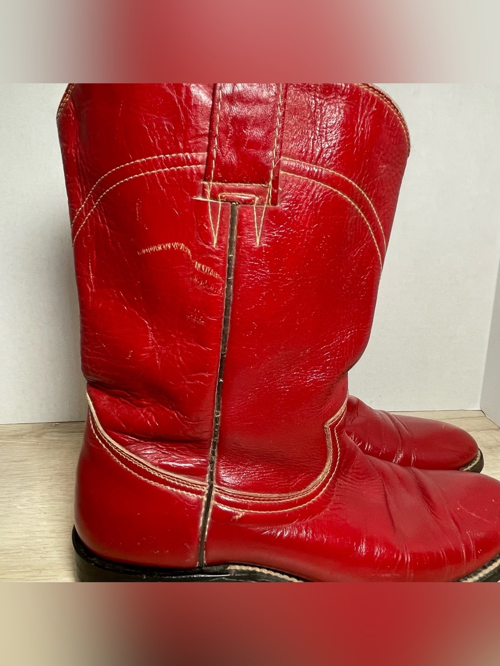 Vintage Red Leather Cowboy Boots - Roper Western Cowboy Ranch *read BELOW - Picture 16 of 16